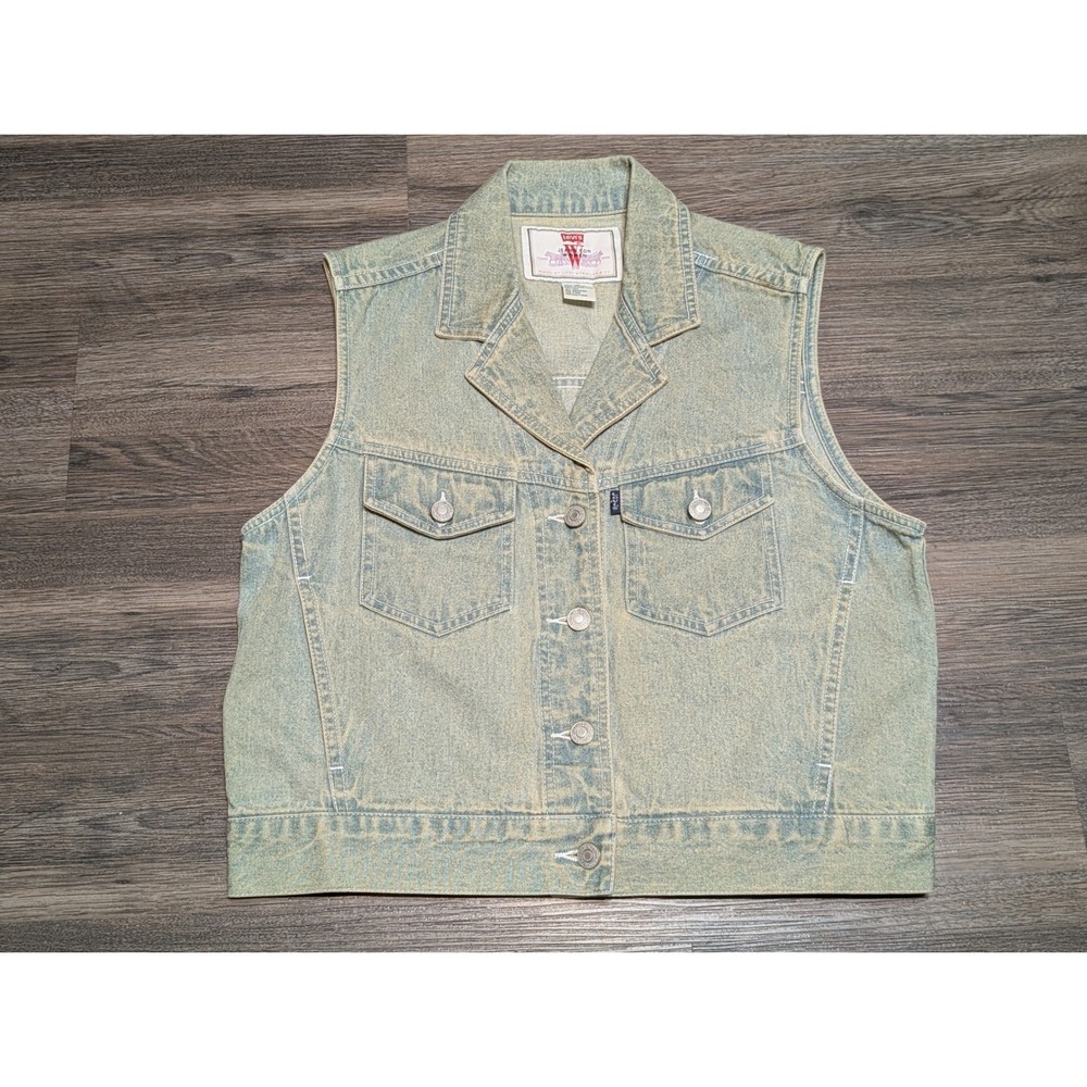 Vintage Levi's Jeans for Women Denim Vest Light Wash Button Front Size Medium